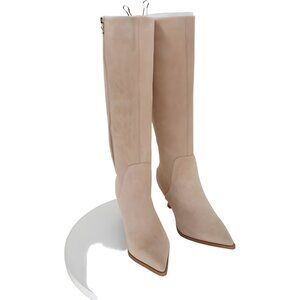 Circus NY Yulia suede knee-high kitten-heel dress boots Warm Oat cream 7M
